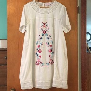 White Short Sleeve 100% Cotton Dress